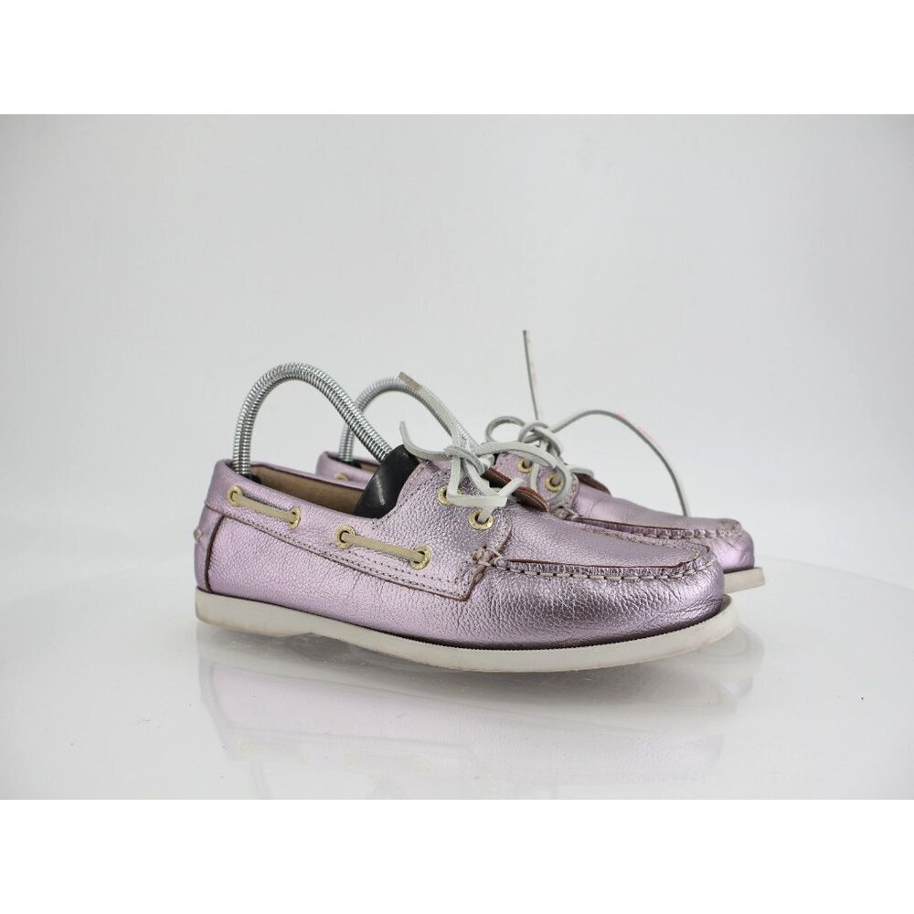 Sebago Seashell Two Eye Loafer Womens 8.5M Pink Metallic Comfort Moc Toe Flat